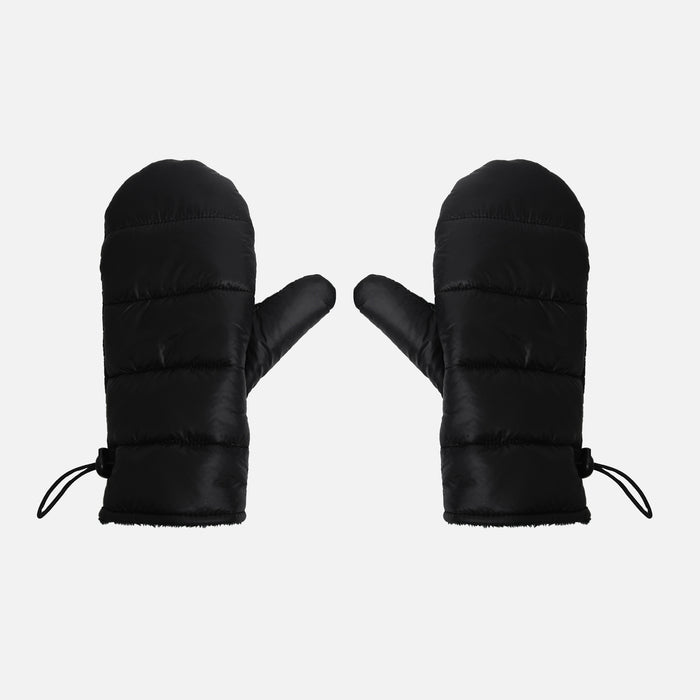 Mitaines noires matelassées avec élastique ajustable
