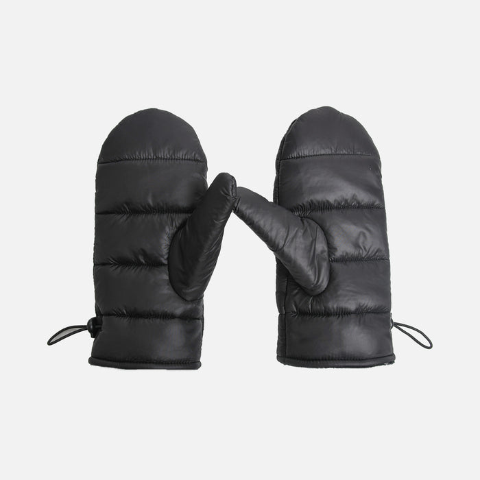 Mitaines noires matelassées avec élastique ajustable