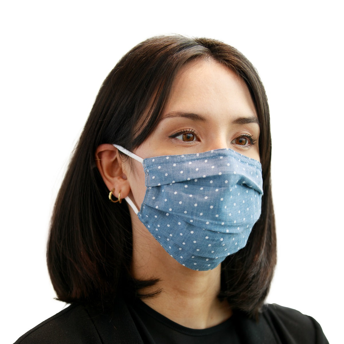 Reusable face mask with white dots