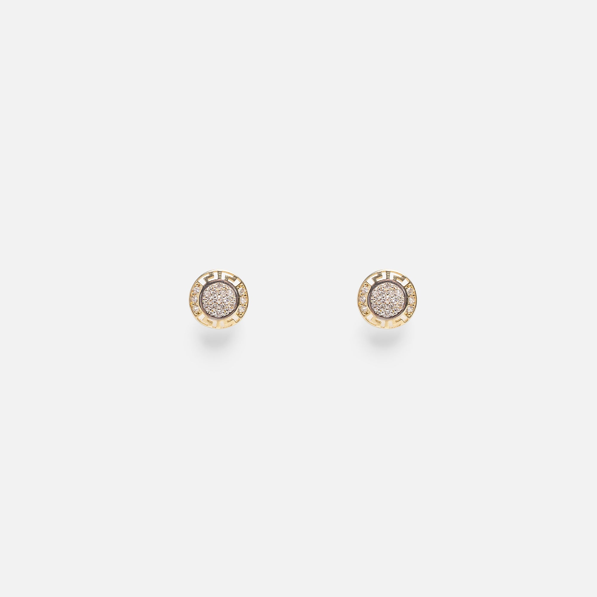 Fixed round 10k gold earrings