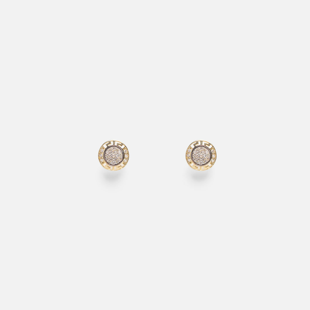 Fixed round 10k gold earrings