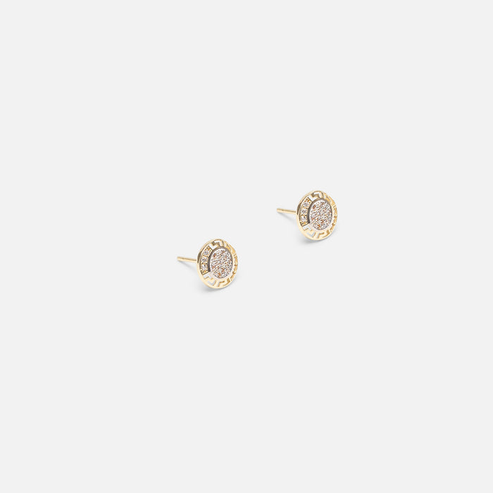 Boucles d'oreilles fixes rondes en or 10 carats