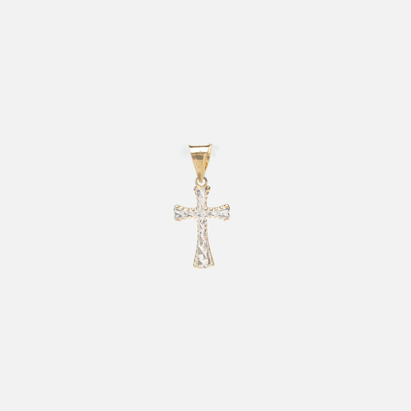 Load image into Gallery viewer, 10k yellow gold cross charm with stone effect
