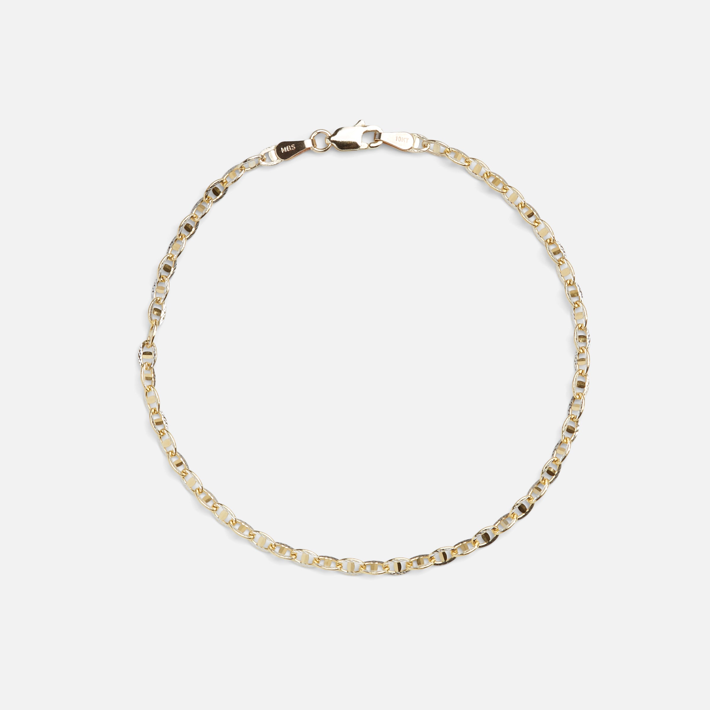 Bracelet mailles marine en or 10 carats