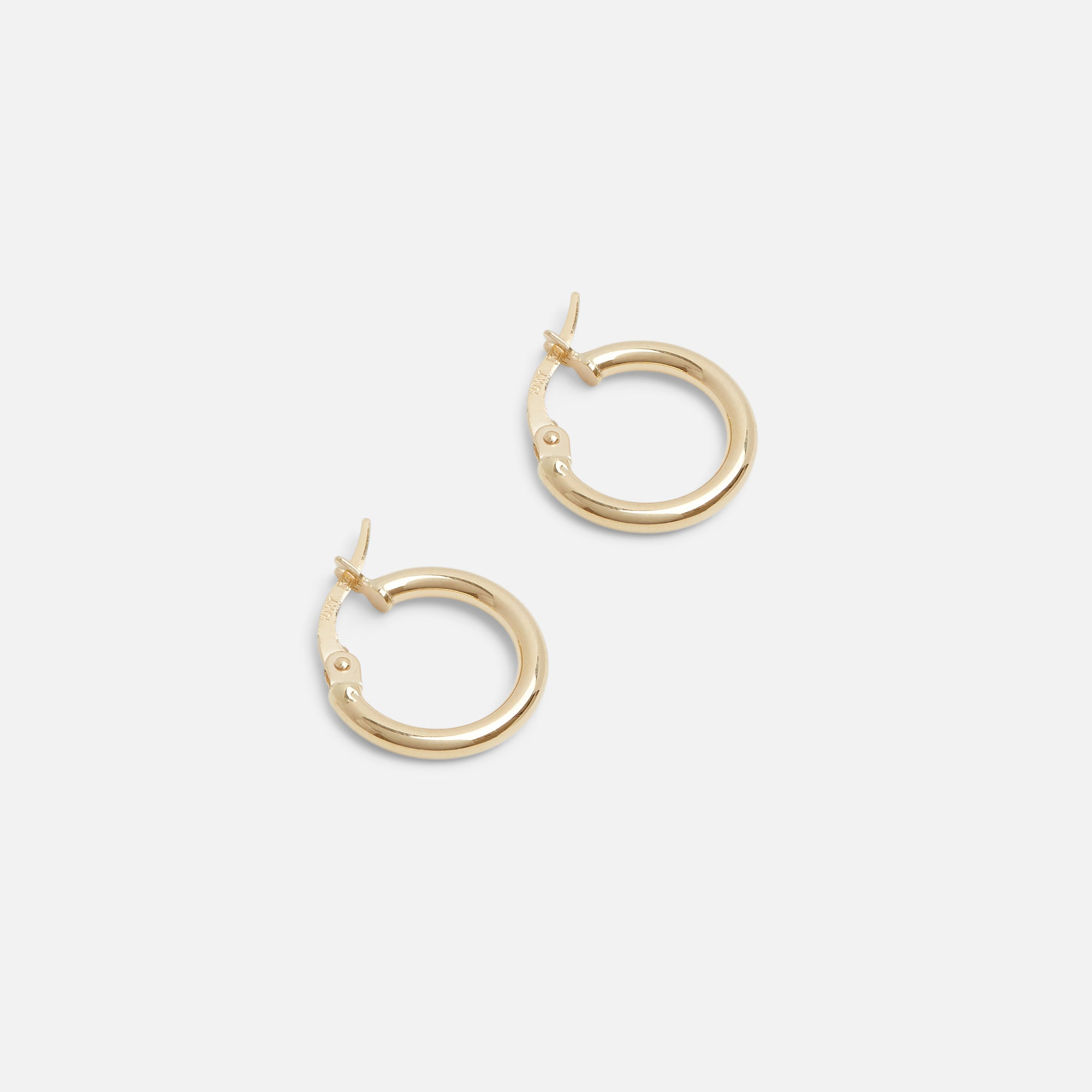 10k yellow gold hoop earrings 13 mm