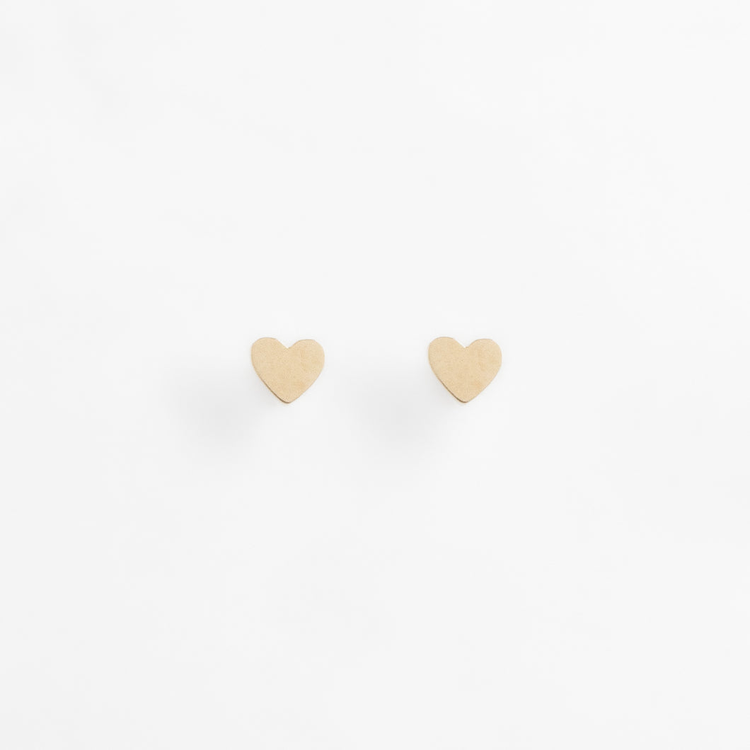 Boucles d'oreilles fixes coeur en or 10 carats