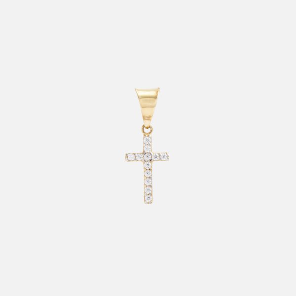 Load image into Gallery viewer, 10k yellow gold cross with stones charm
