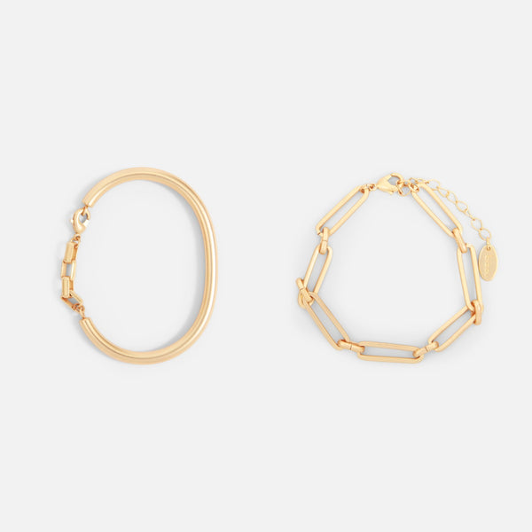 Load image into Gallery viewer, Set of two golden chain bracelets
