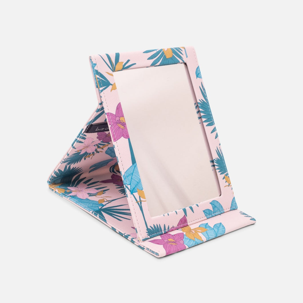 Miroir pliable avec imprimé tropical
