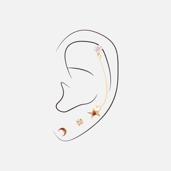 Load image into Gallery viewer, Set of golden mystic ear cuffs 
