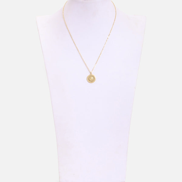 Load image into Gallery viewer, Gold necklace with circular medallion
