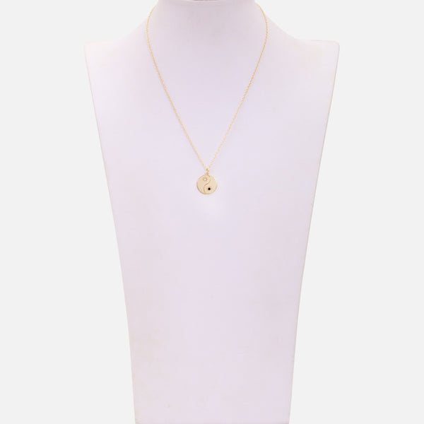 Load image into Gallery viewer, Golden necklace with yin yang charm
