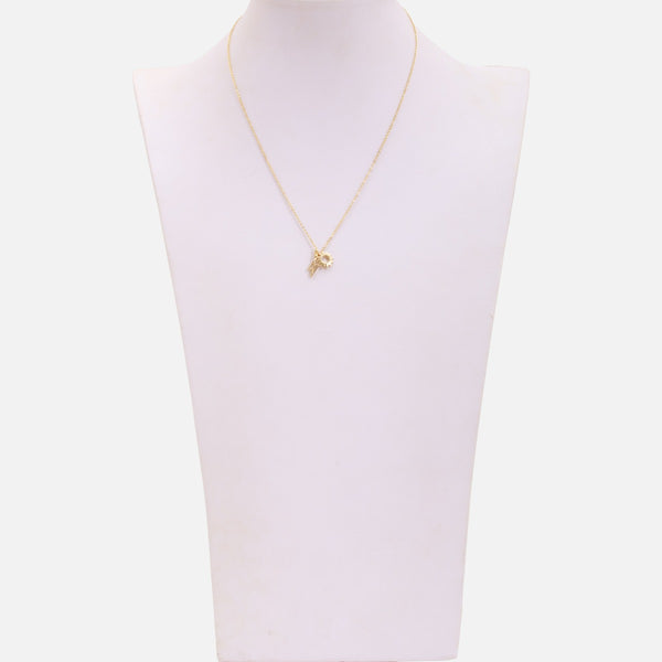 Load image into Gallery viewer, Golden necklace with lightning and sun charms 

