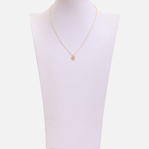 Load image into Gallery viewer, Golden necklace with lucky clover charm 

