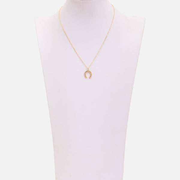 Load image into Gallery viewer, Golden necklace with horseshoe charm 
