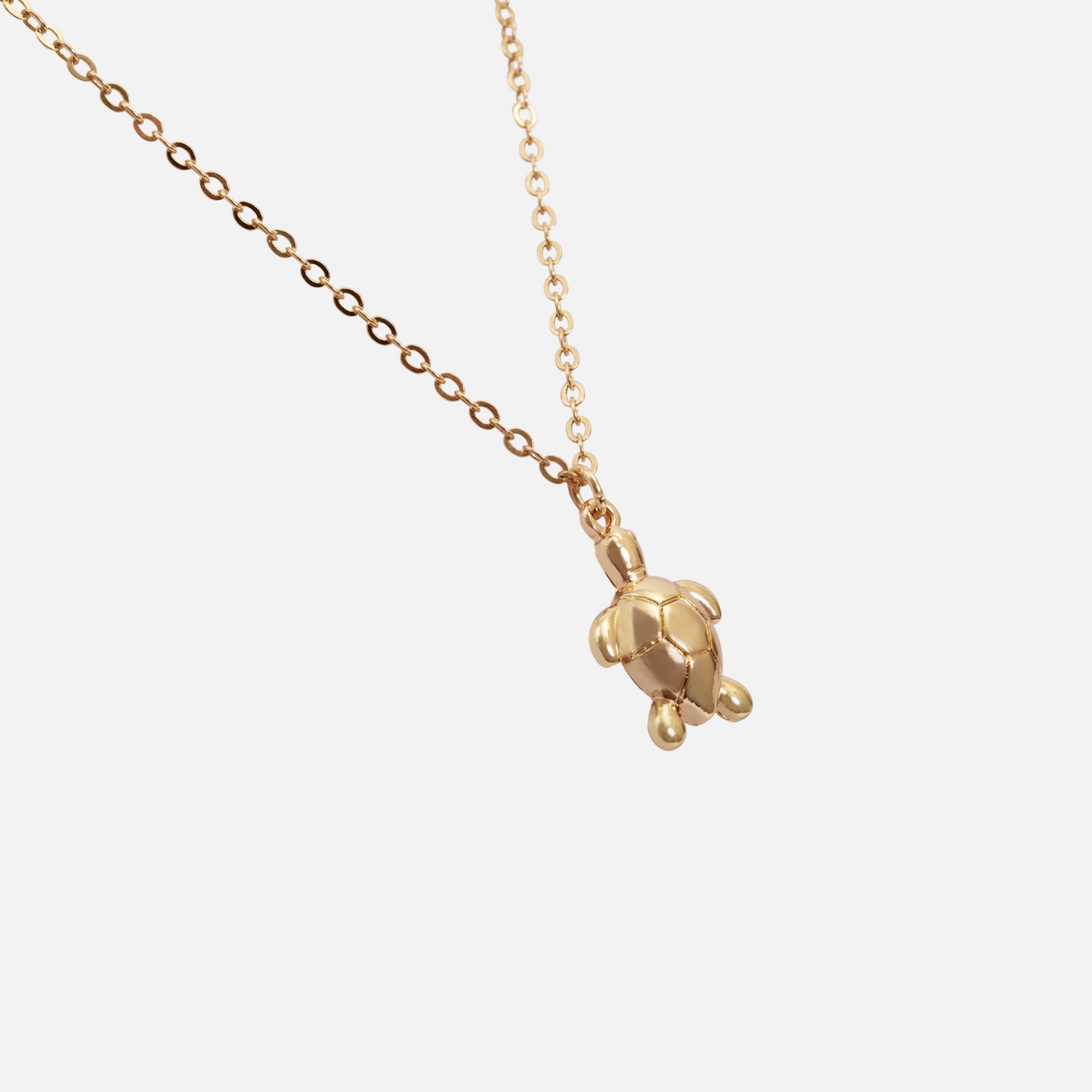 Golden necklace with turtle charm 