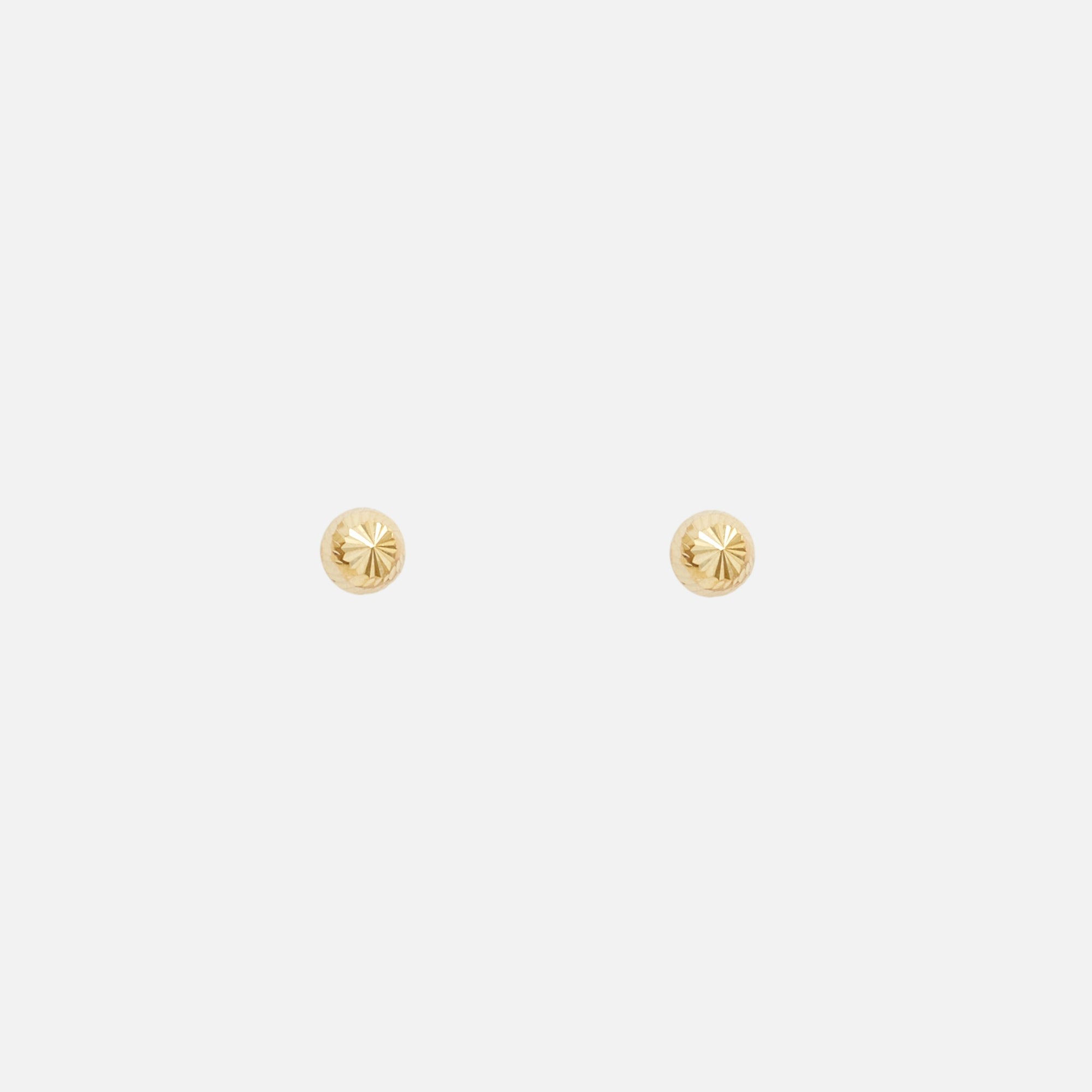 10k yellow gold earrings textured ball