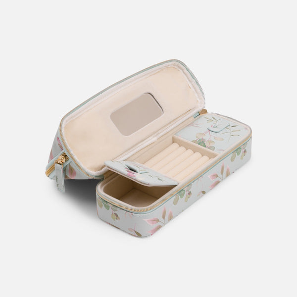 Load image into Gallery viewer, Mint jewelry box and leaf print
