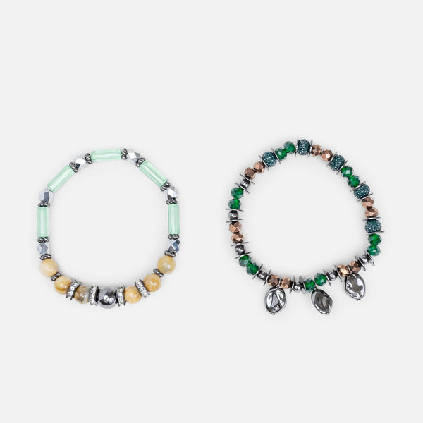 Load image into Gallery viewer, Set of elastic bracelets with beads 
