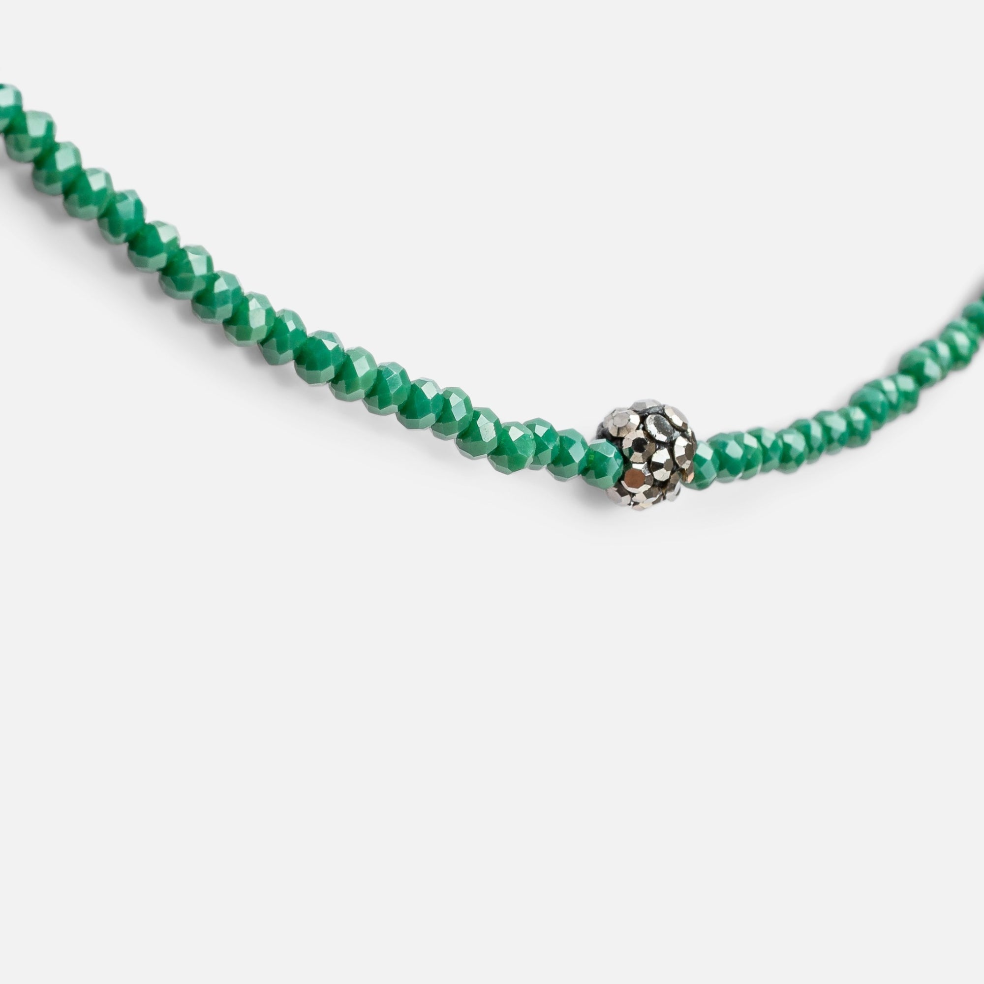 Set of green beads necklaces with star charm 