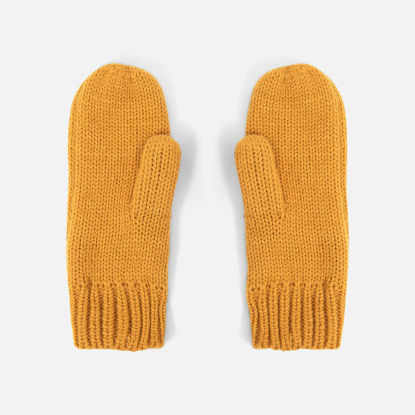 Charger l&#39;image dans la galerie, Mitaines tricot jaune ocre
