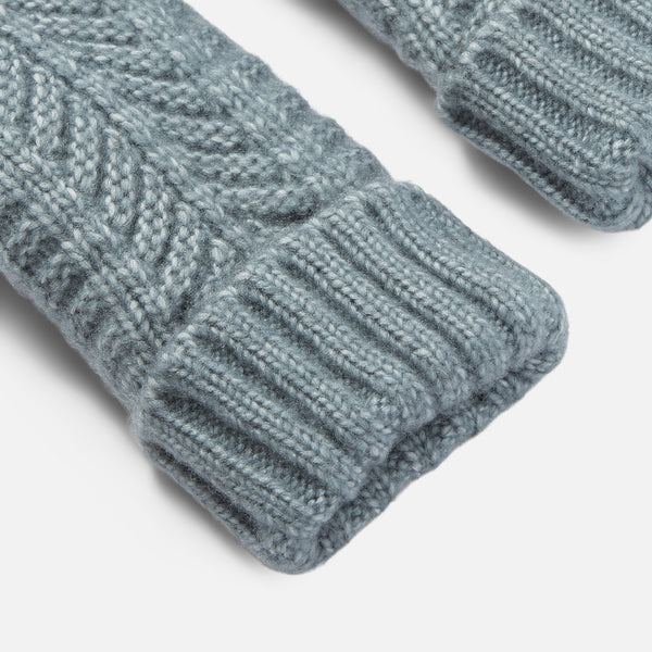Load image into Gallery viewer, Light blue knit mittens
