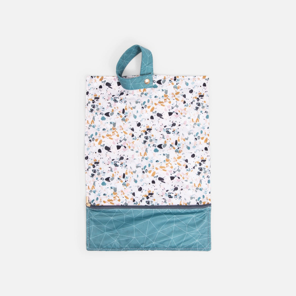 Napperon «on-the-go» en nylon avec pochette pour ustensiles imprimé terrazzo