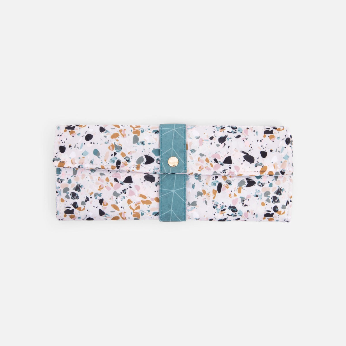 Napperon «on-the-go» en nylon avec pochette pour ustensiles imprimé terrazzo