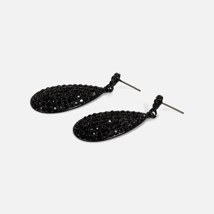 Boucles d'oreilles pendantes noires en forme de goutte