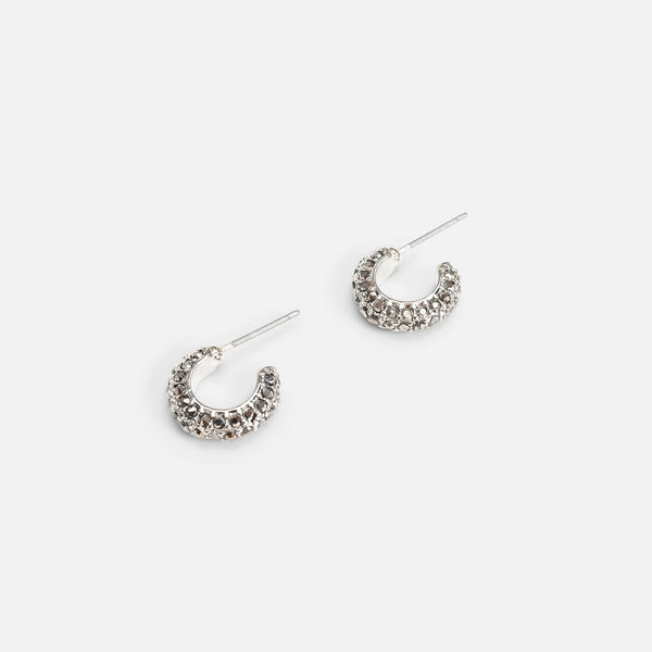Load image into Gallery viewer, Set of three charcoal fixed and hoop earrings
