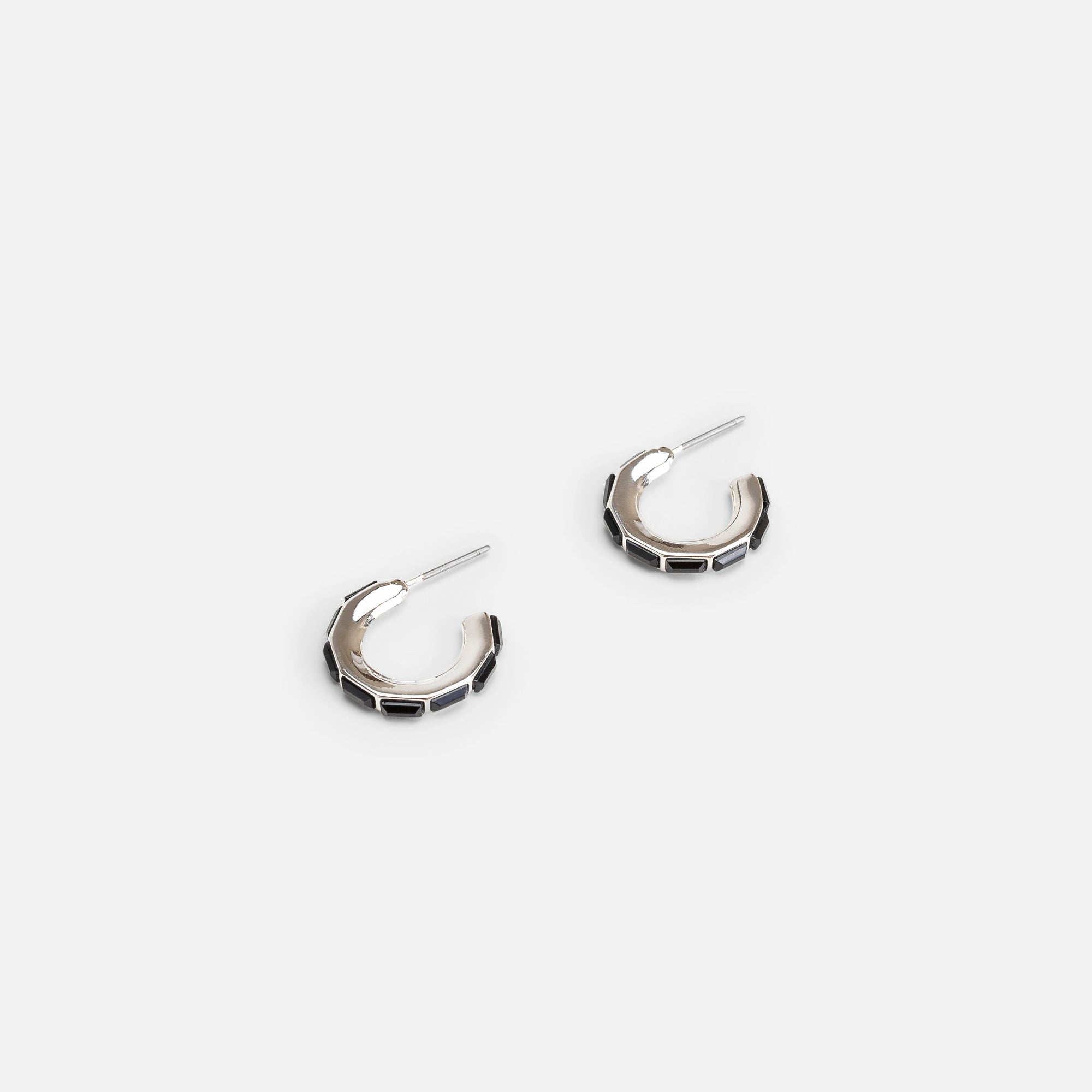 Trio de boucles d'oreilles anneaux, carrées et rectangles