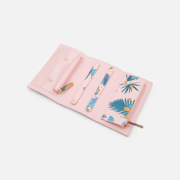 Load image into Gallery viewer, Foldable jewelry organizer with tropical print

