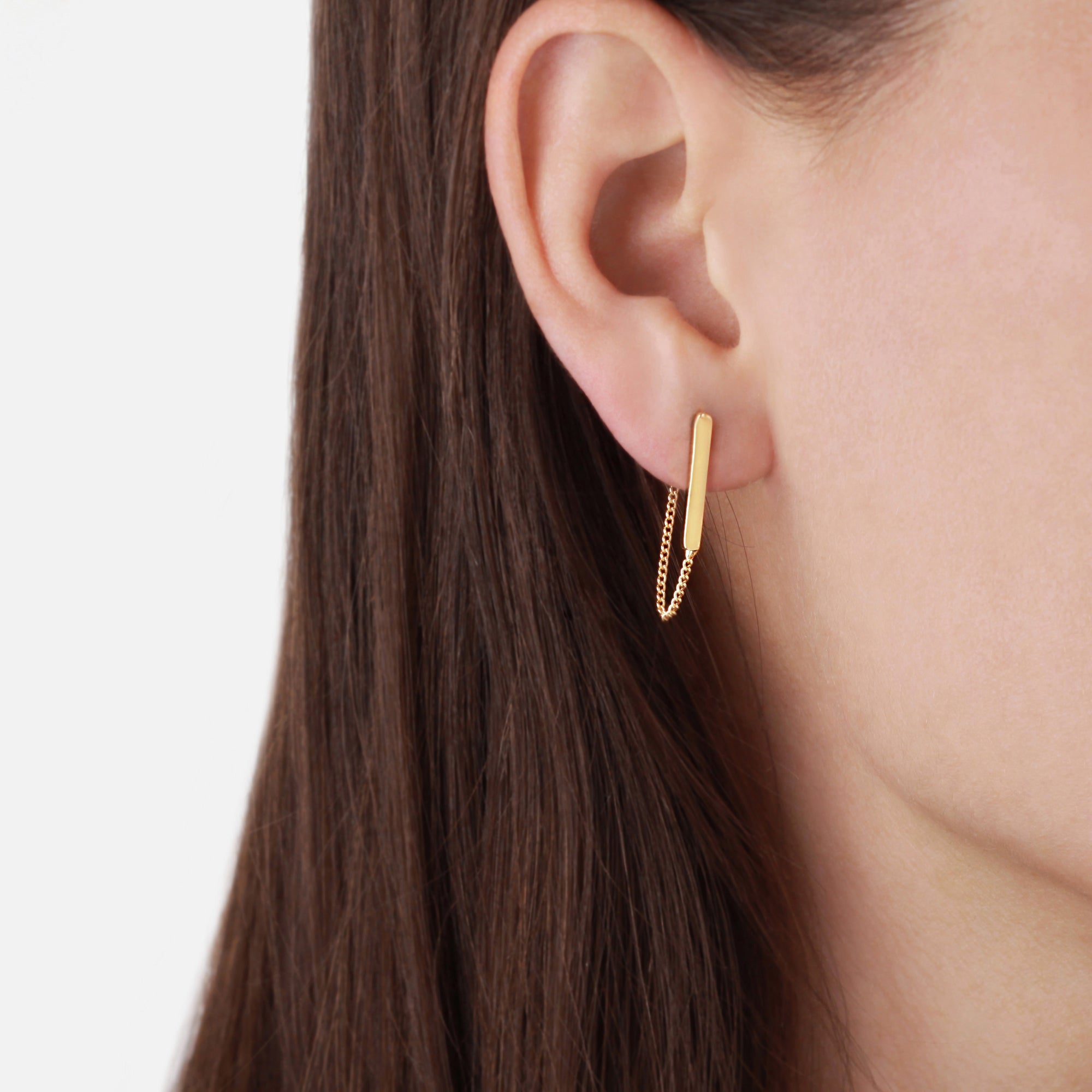 Chain and bar earrings