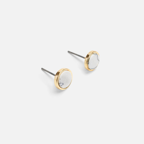 Load image into Gallery viewer, Set of three fixed earrings and rings with marble details 
