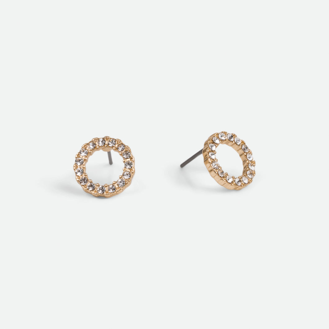 Fixed round golden earrings