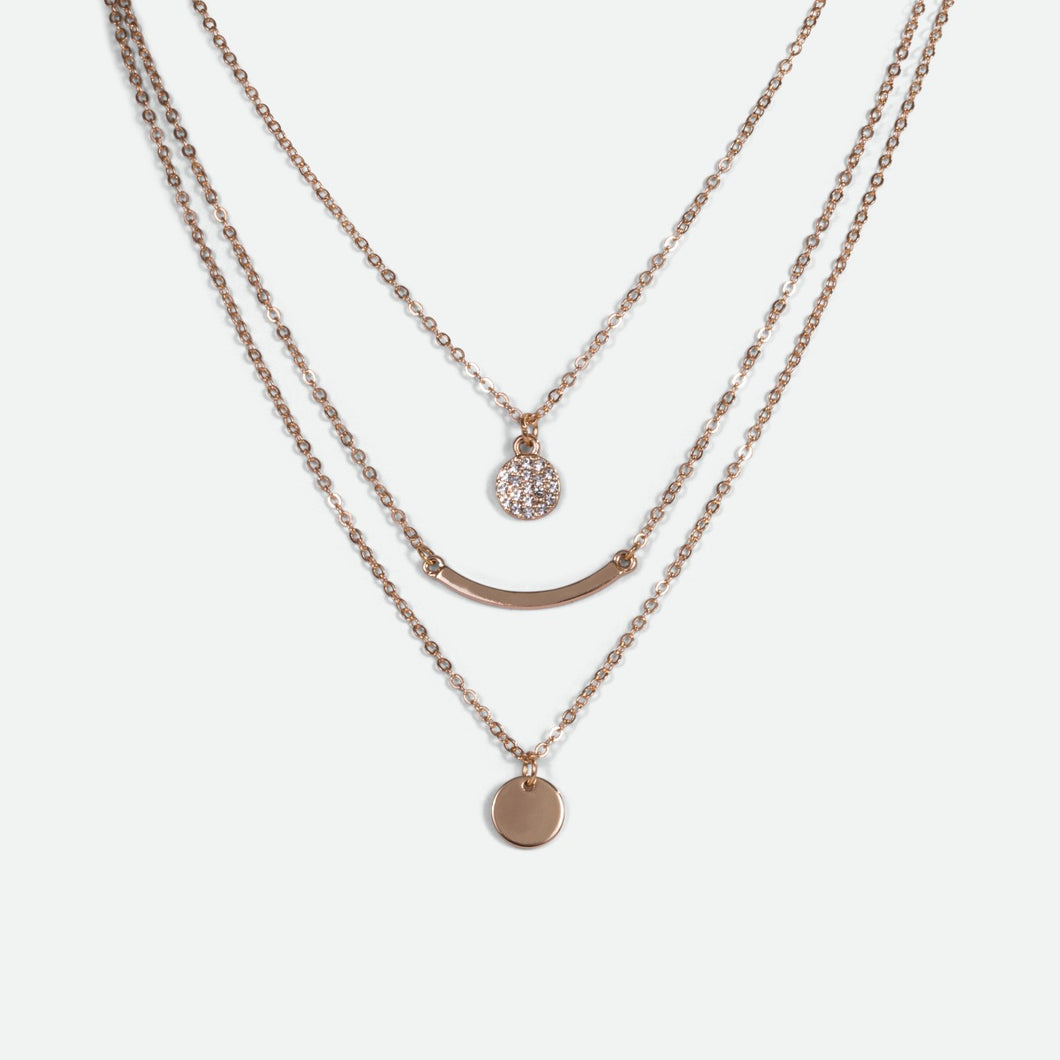 Pendentif 3 en 1 avec cercles et barre courbée