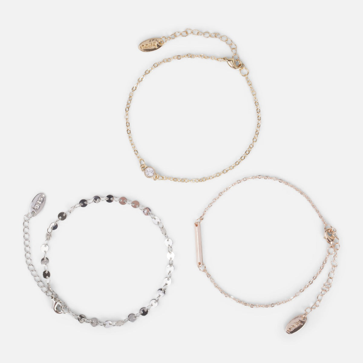 Ensemble 3 bracelets pierre et barre