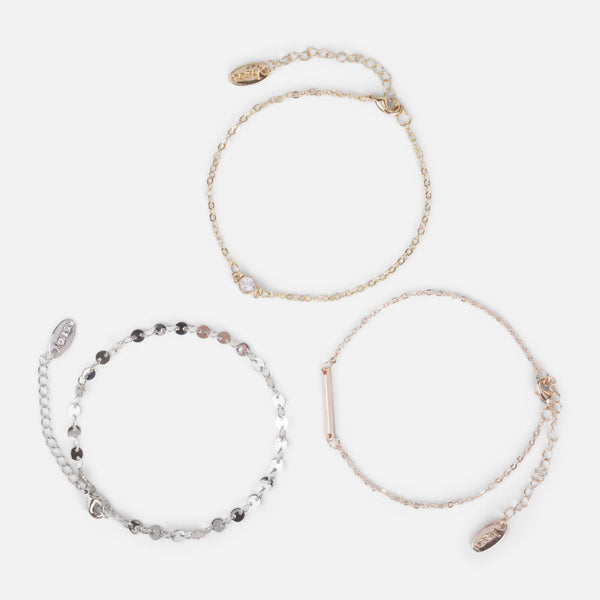 Load image into Gallery viewer, Set of 3 bracelet with bar and stone   
