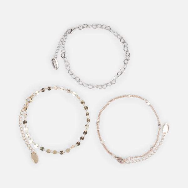 Load image into Gallery viewer, Set of 3 bracelets with different platings
