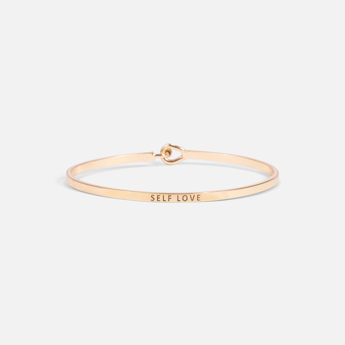 Golden rigid bracelet ''self love''