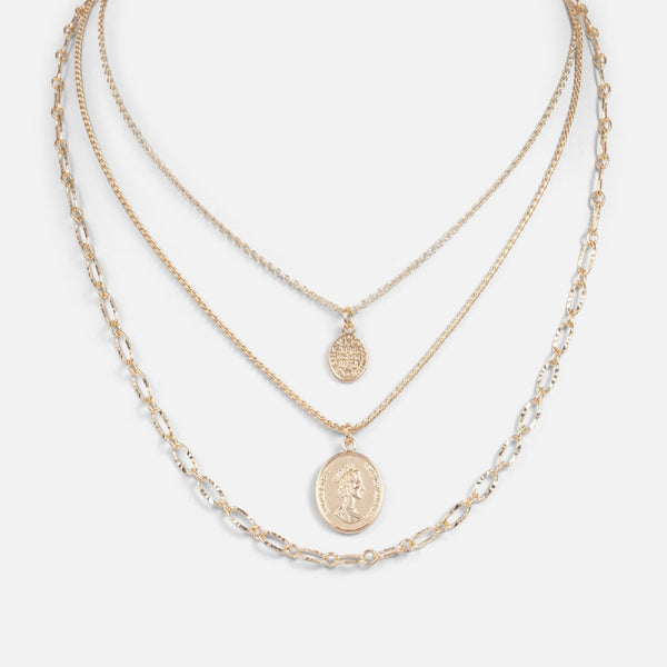 Load image into Gallery viewer, Set of three chains and coin pendants
