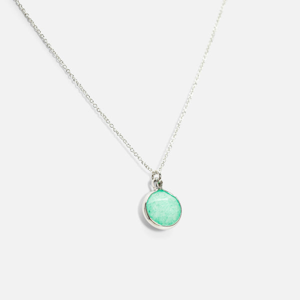 Load image into Gallery viewer, Silver pendant with mint charm 
