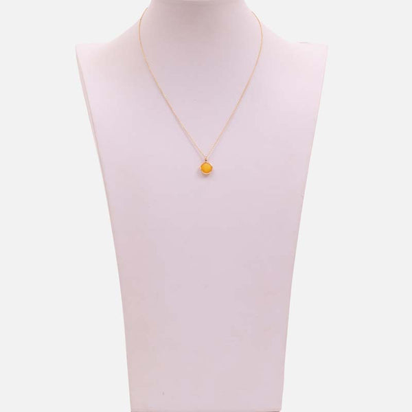 Load image into Gallery viewer, Golden pendant with yellow quartz effect charm
