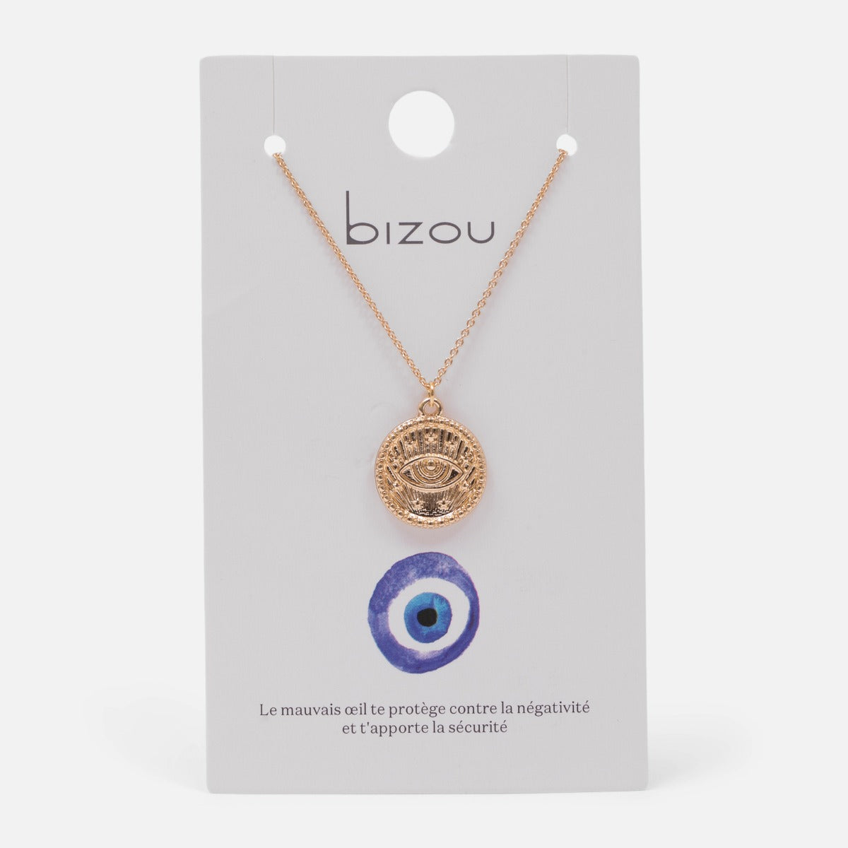 Golden pendant with protection eye charm