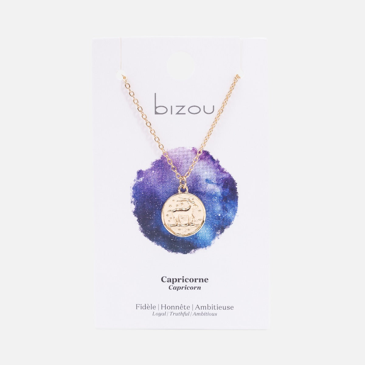 Pendentif doré signe astrologique « capricorne »