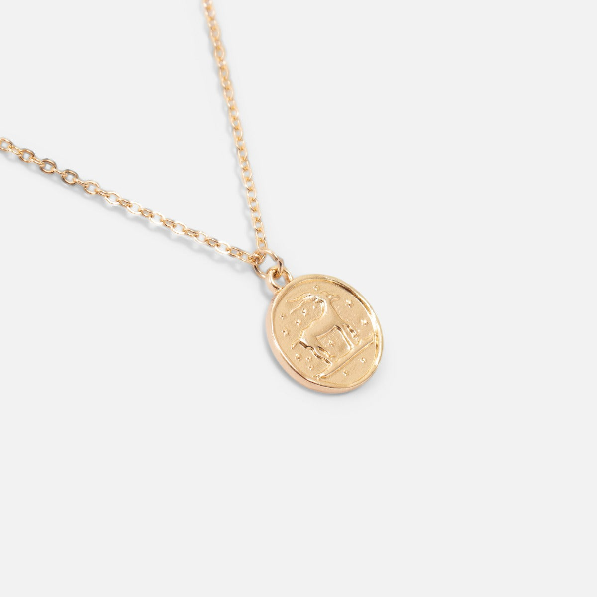 Golden pendant astrological sign " capricorn "