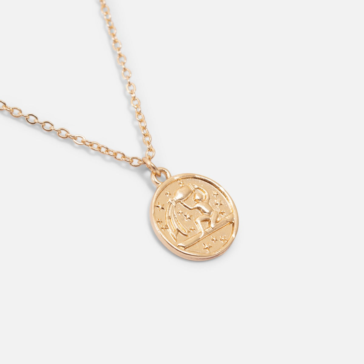 Golden pendant astrological sign " aquarius "