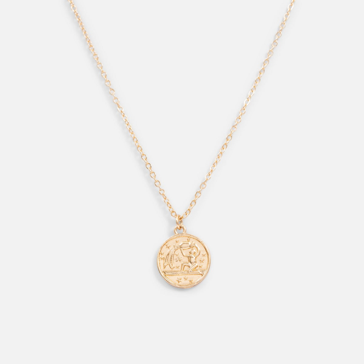 Golden pendant astrological sign " aquarius "