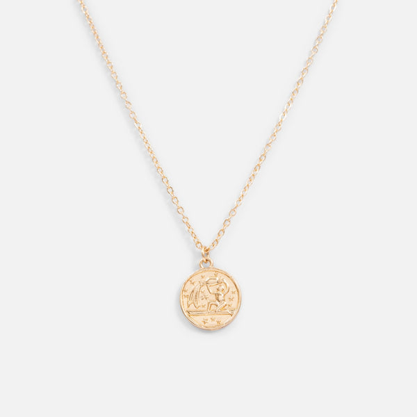 Load image into Gallery viewer, Golden pendant astrological sign &quot; aquarius &quot;
