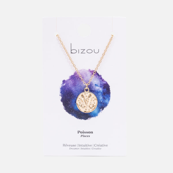 Load image into Gallery viewer, Golden pendant astrological sign &quot; pisces &quot;
